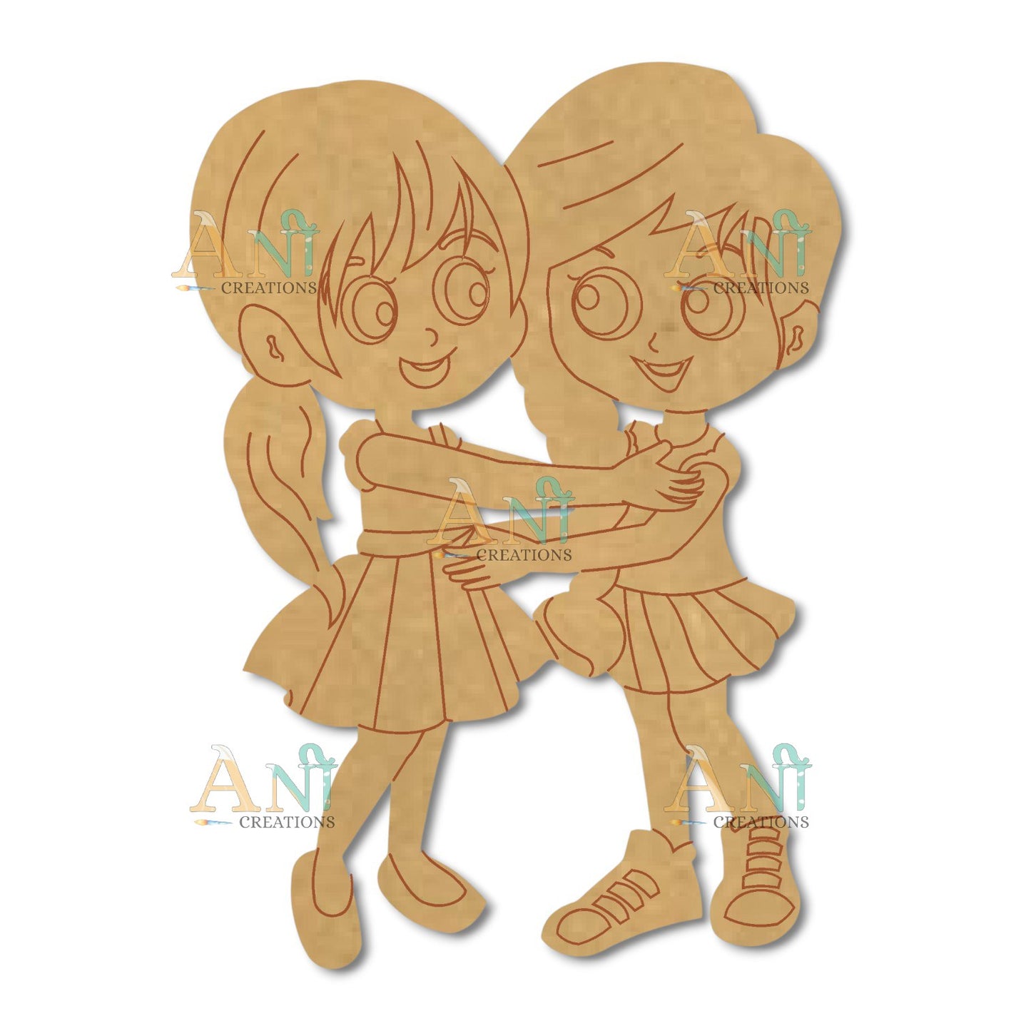 friends forever 2  MDF Cutout