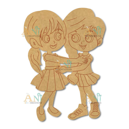 friends forever 2  MDF Cutout