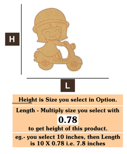 Kids Riding  MDF Cutout