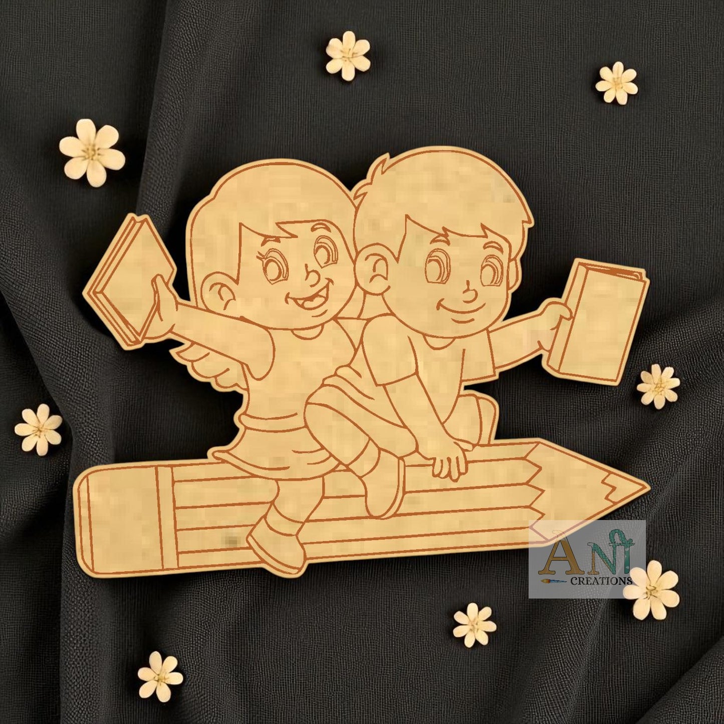 Kids Playing 2  MDF Cutout