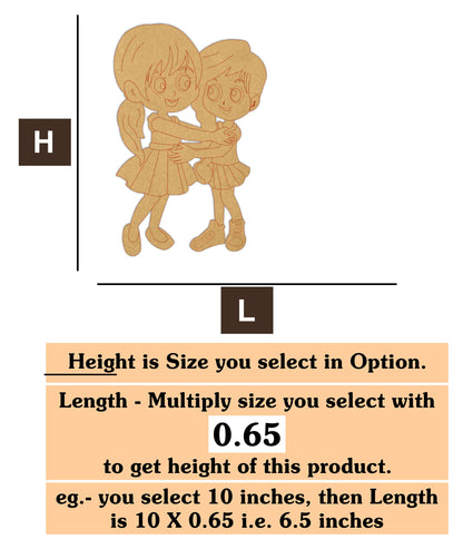 friends forever 2  MDF Cutout