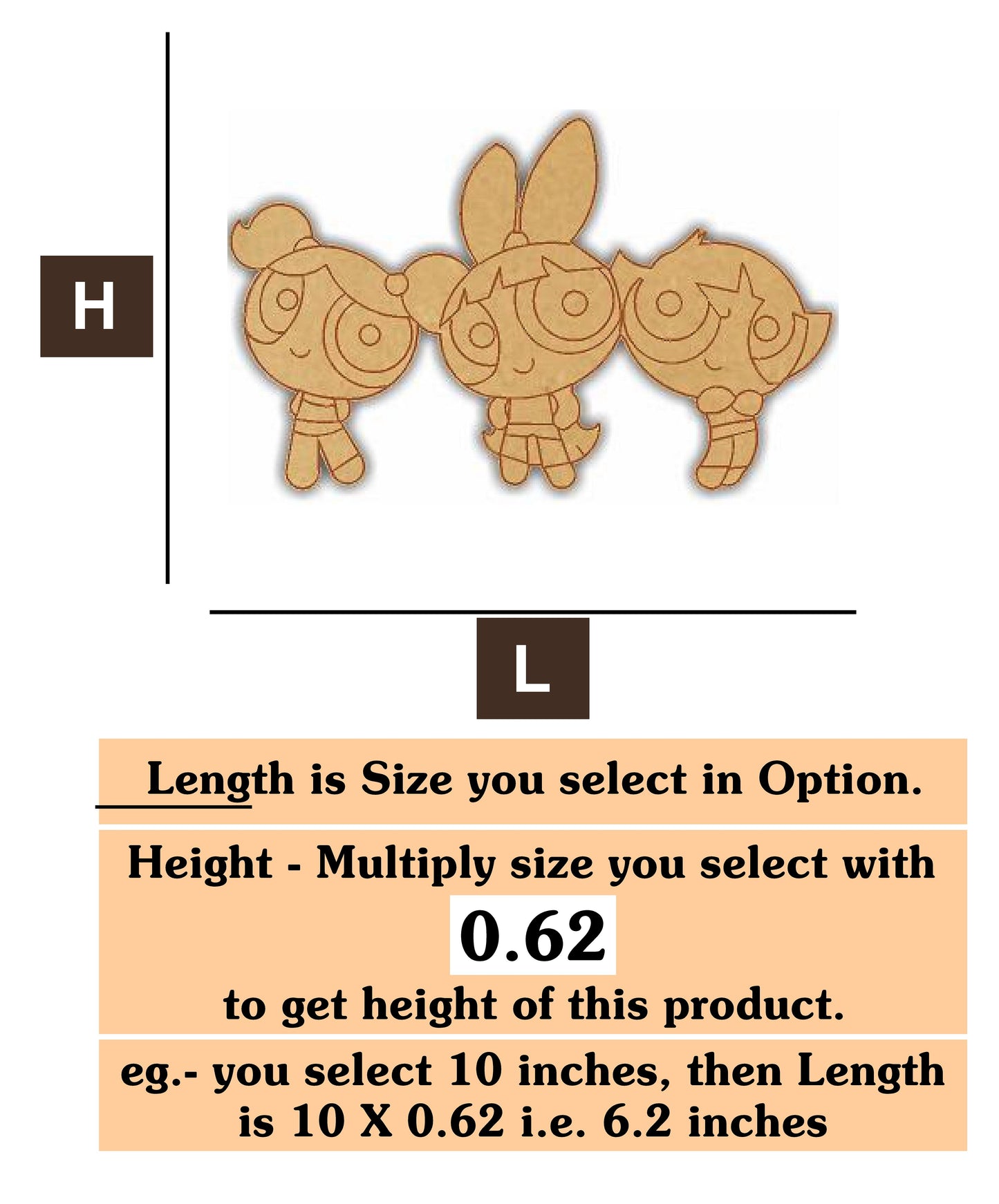 Powerpuff Girls MDF Cutout