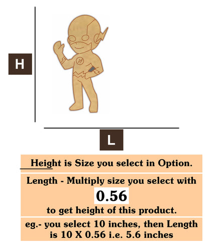 Flash Superhero MDF Cutout