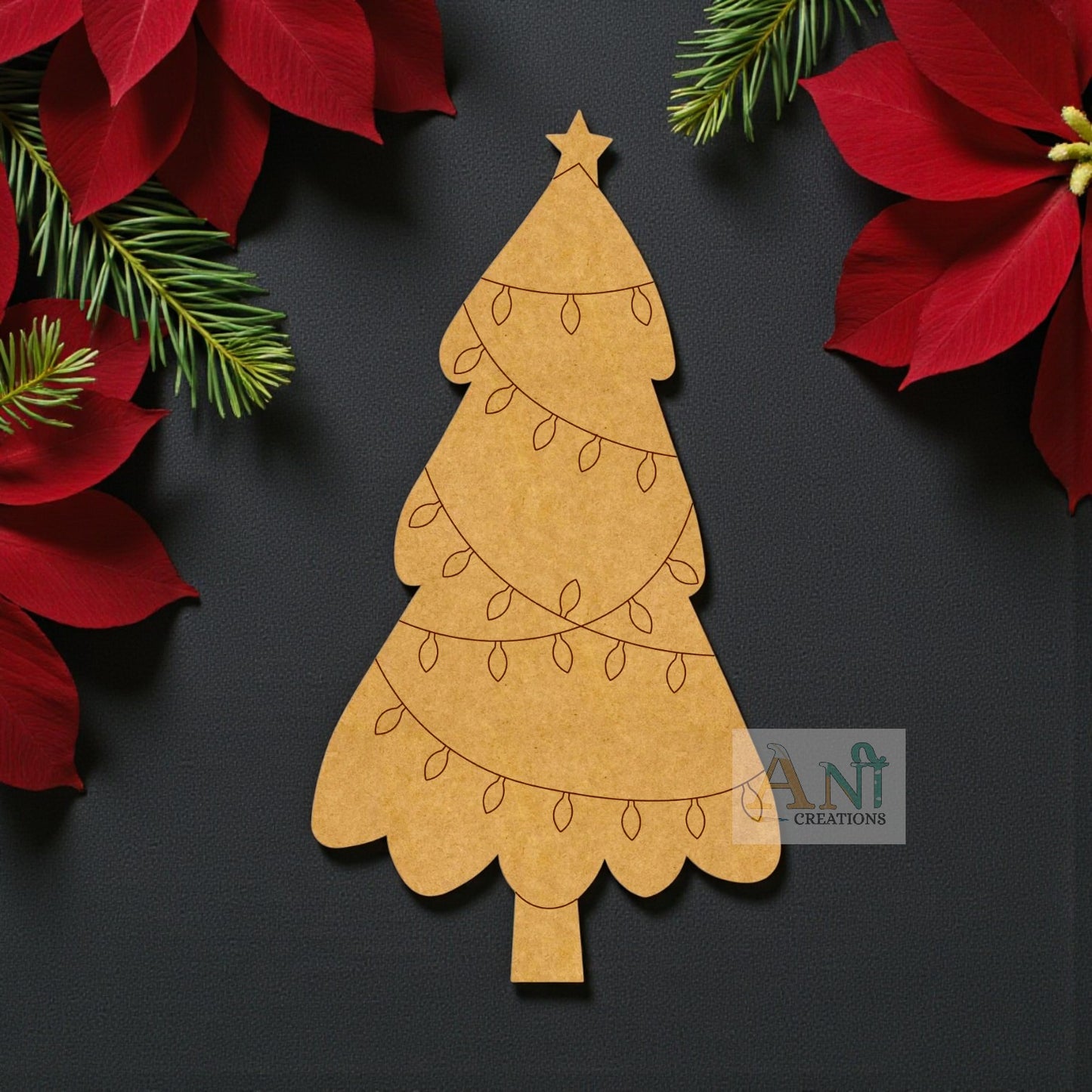 Christmas Tree Pre Marked MDF Design 1