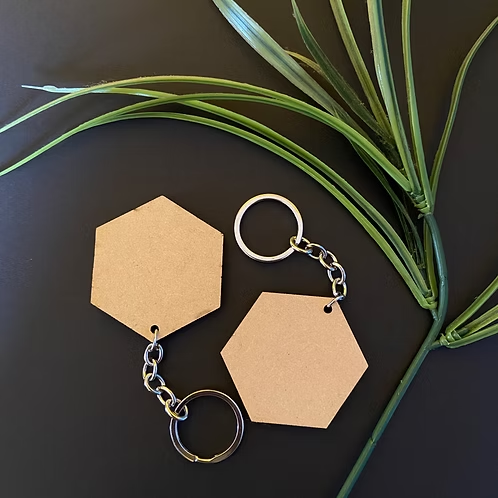 Hexagon Shape Base With 1 Hole Cutout MDF Design