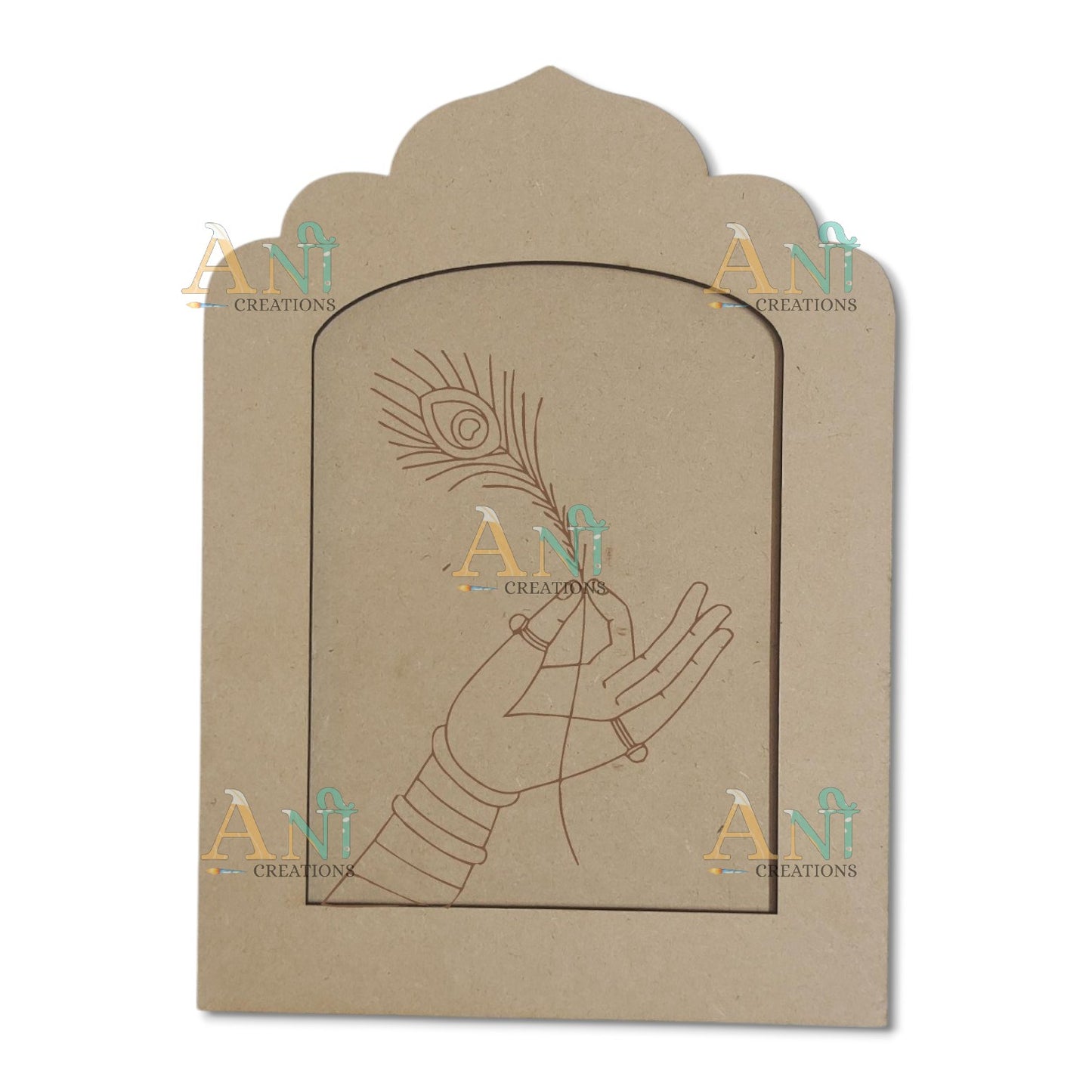 Jharokha premarked hand feather MDF