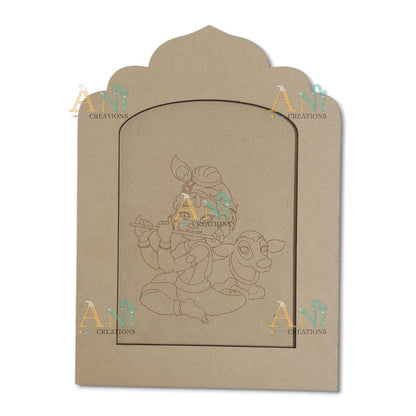 Jharokha premarked krishna with cow MDF