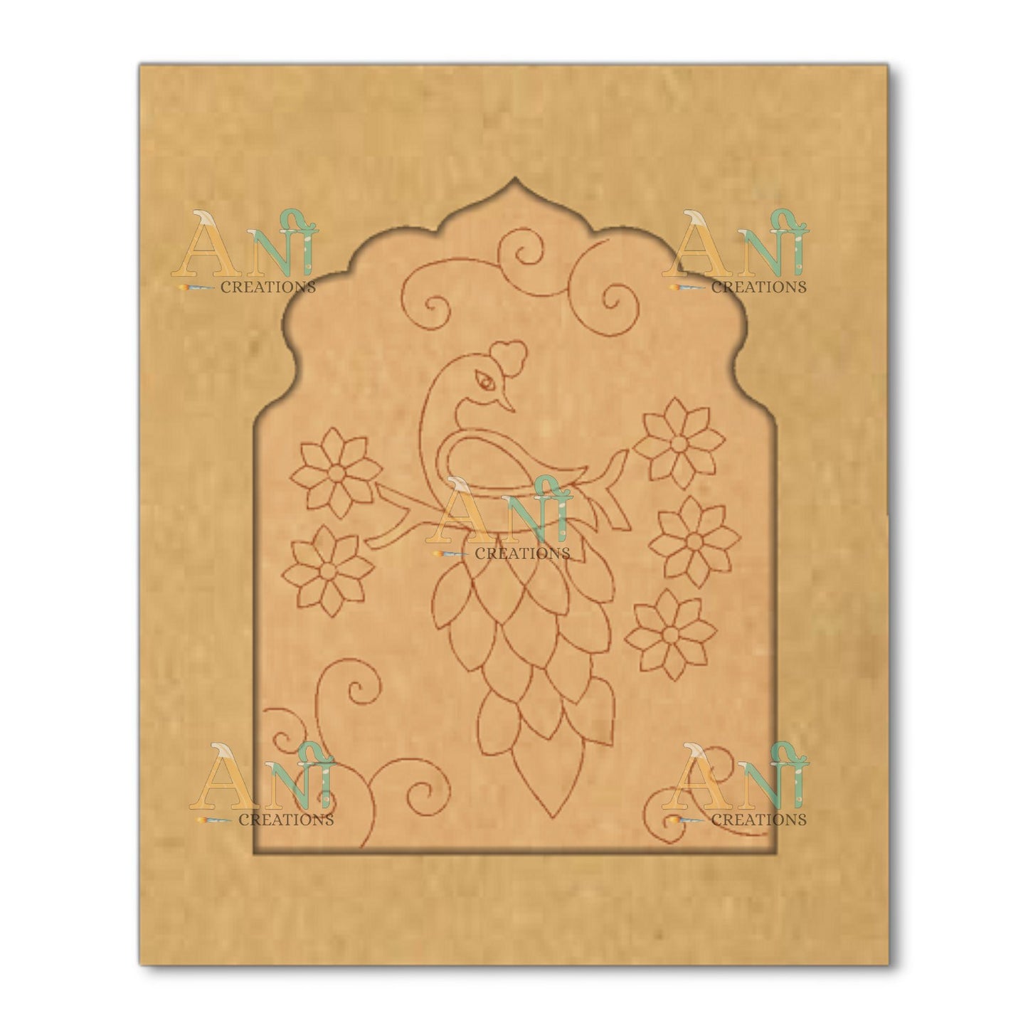 Jharokha premarked peacock 1 MDF