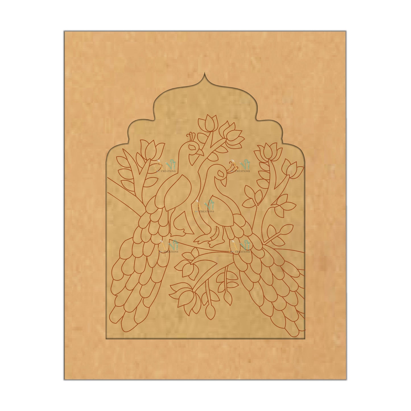 Jharokha premarked peacock 3 MDF