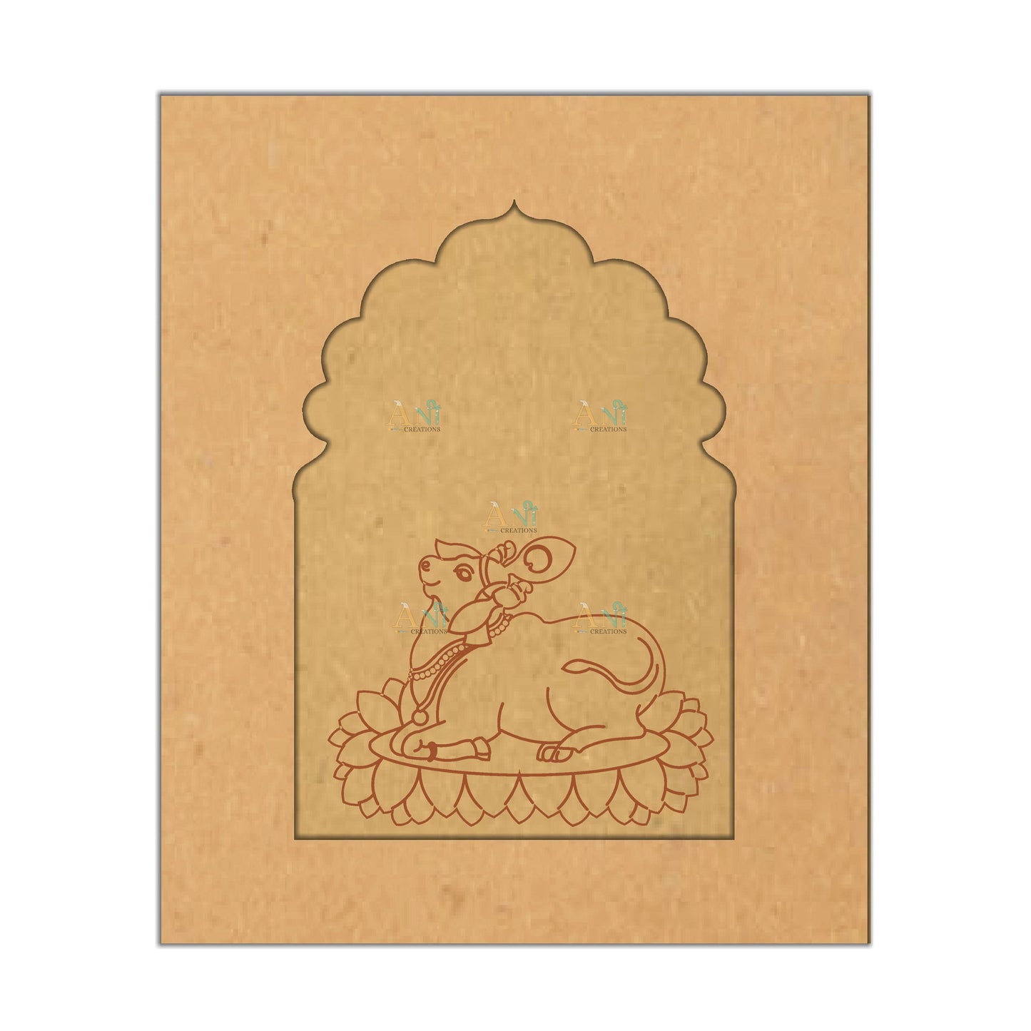 Jharokha premarked pichwai cow 1 MDF