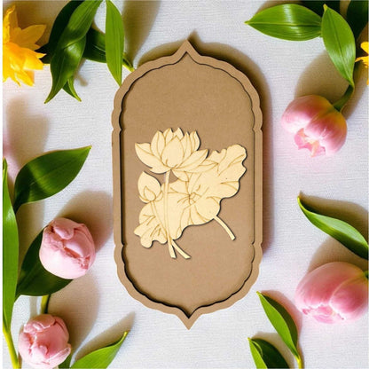 Lotus  Floral Motif Pre Marked Cutout 4