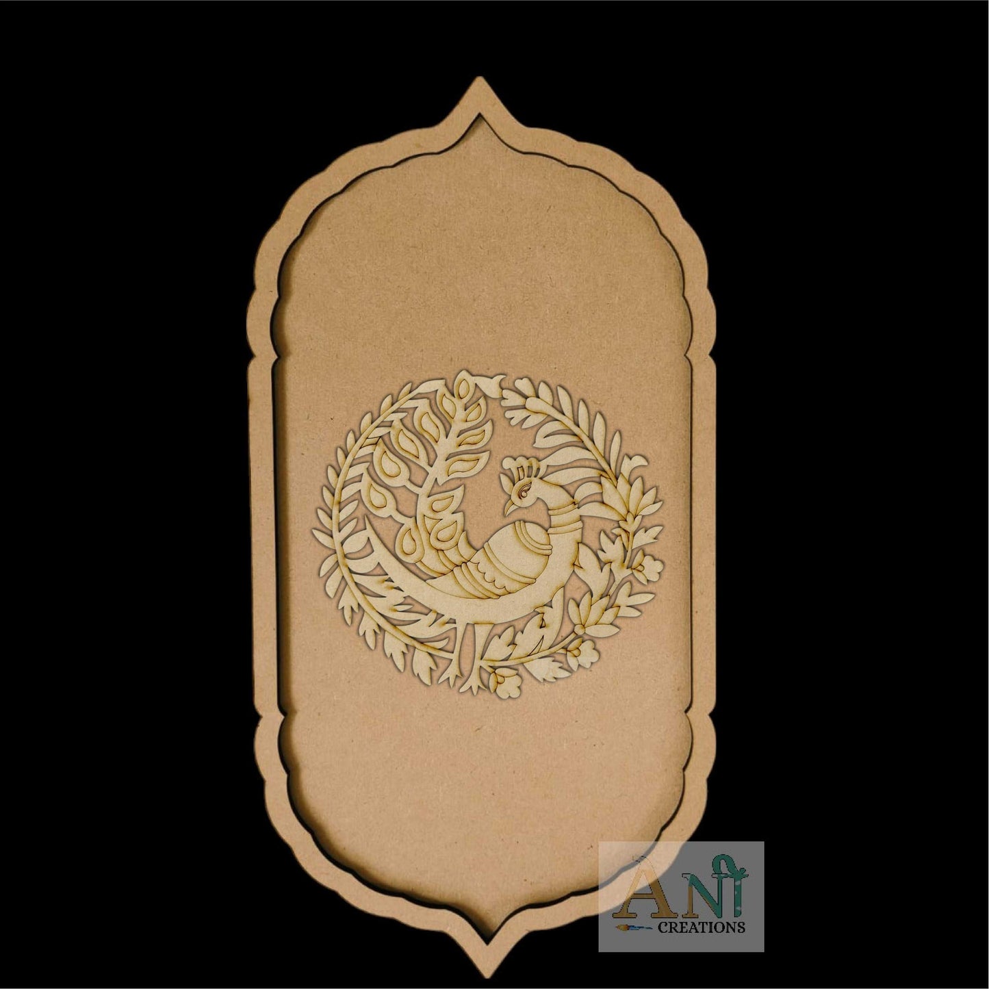 Peacock Motif Pre Marked Cutout 2