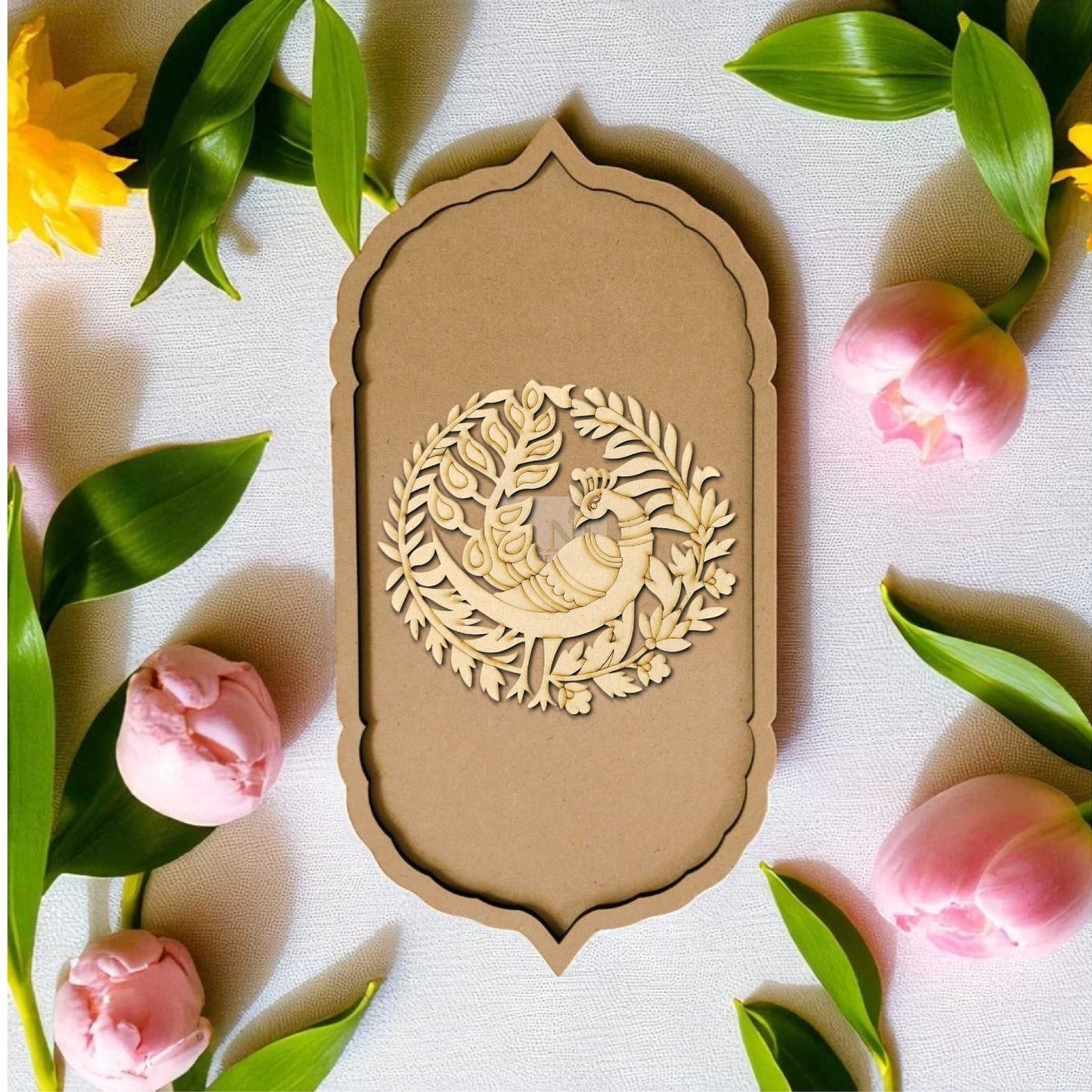 Peacock Motif Pre Marked Cutout 2