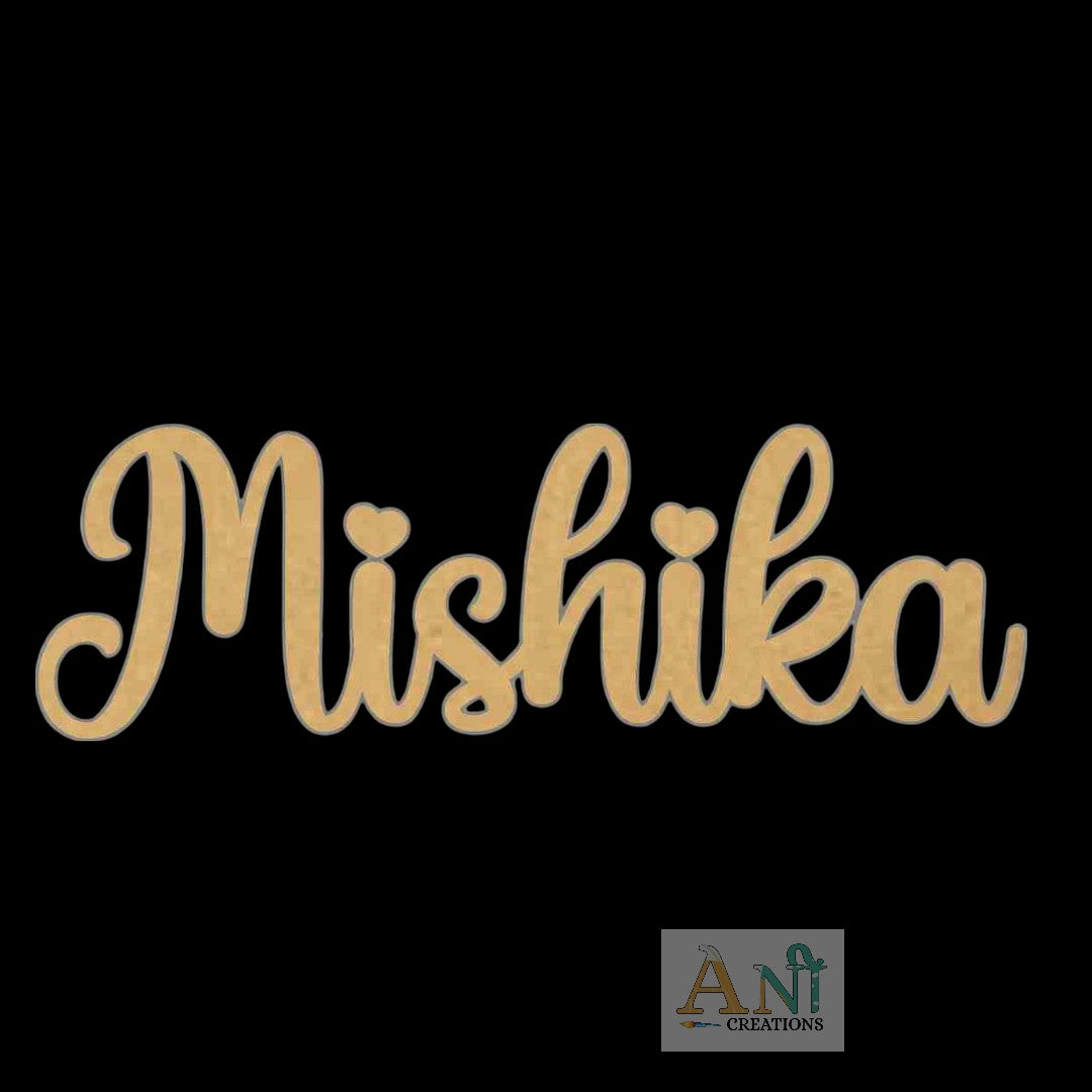 MDF Customized Name cutout