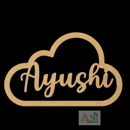 MDF Customized Macrame name cloud  cutout 3