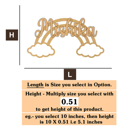 Name Rainbow MDF Cutout