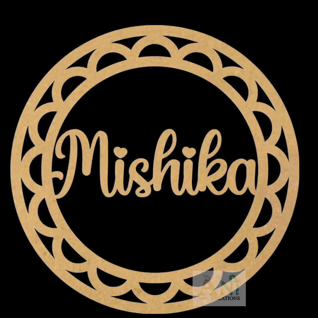 Names and Monogram Cutout MDF Design 2