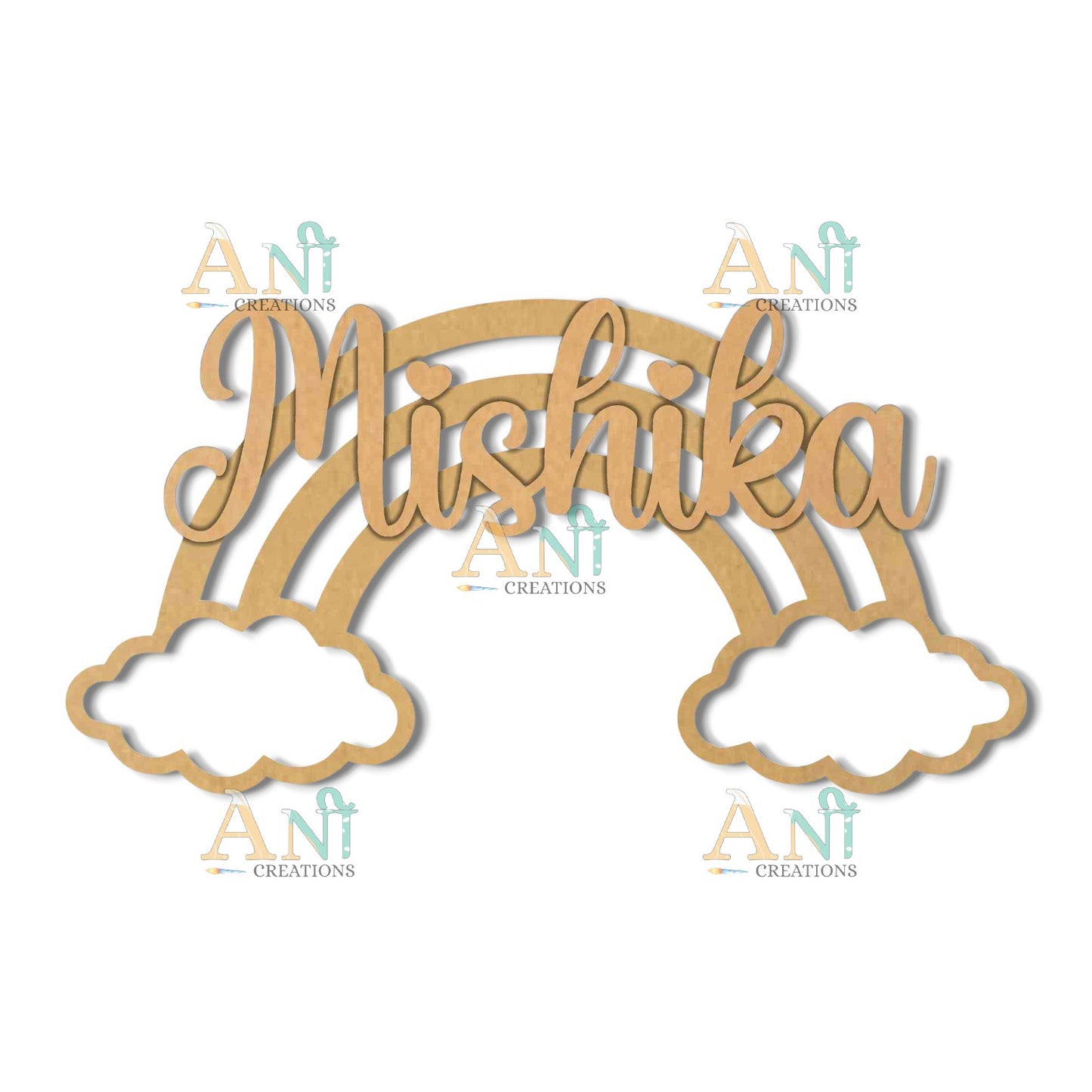 Name Rainbow MDF Cutout