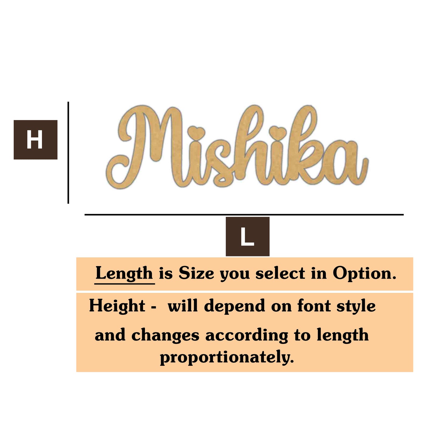 MDF Customized Name cutout