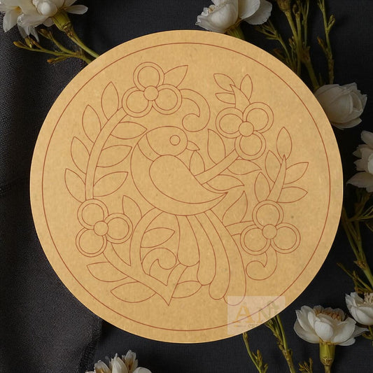 Parrot madhubani MDF Premarked