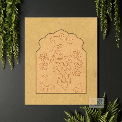 Jharokha premarked peacock 1 MDF