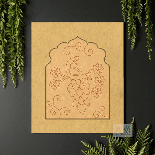 Jharokha premarked peacock 1 MDF
