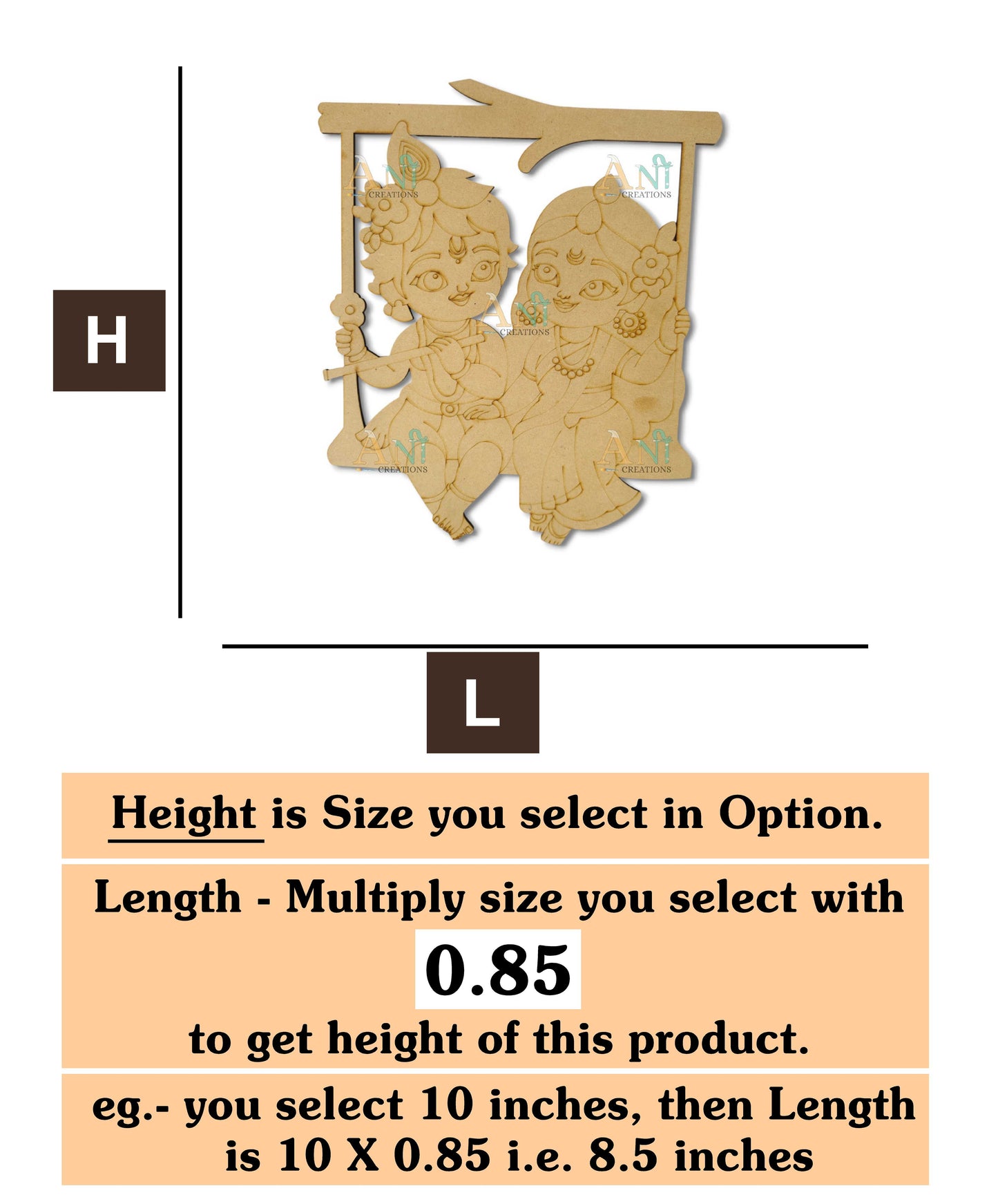 Radha krishna 5 MDF Cutout