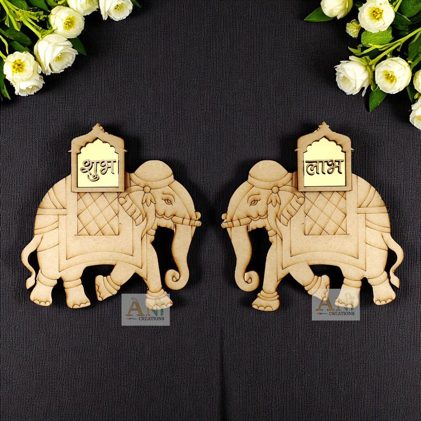 Elephant Shubh Labh Base MDF Design