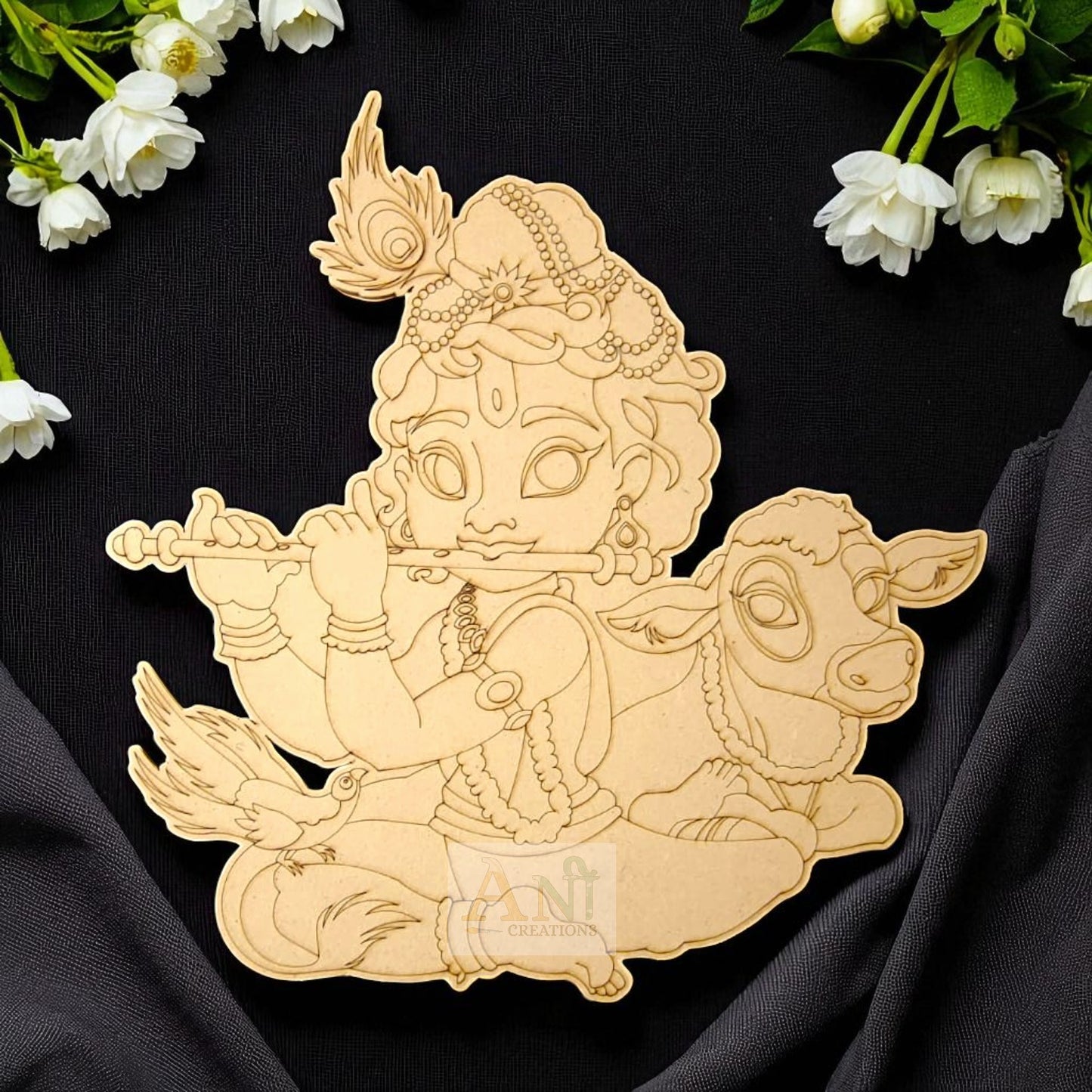 Krishna with cow 4 MDF Cutout
