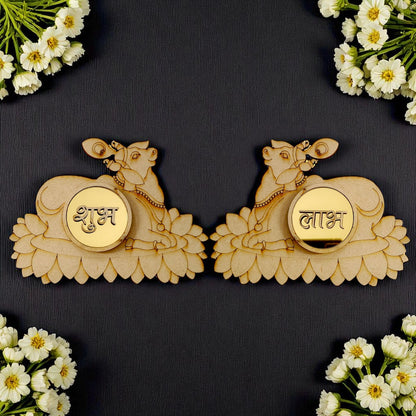 Pichwai Cow Shubh Labh Base MDF Design