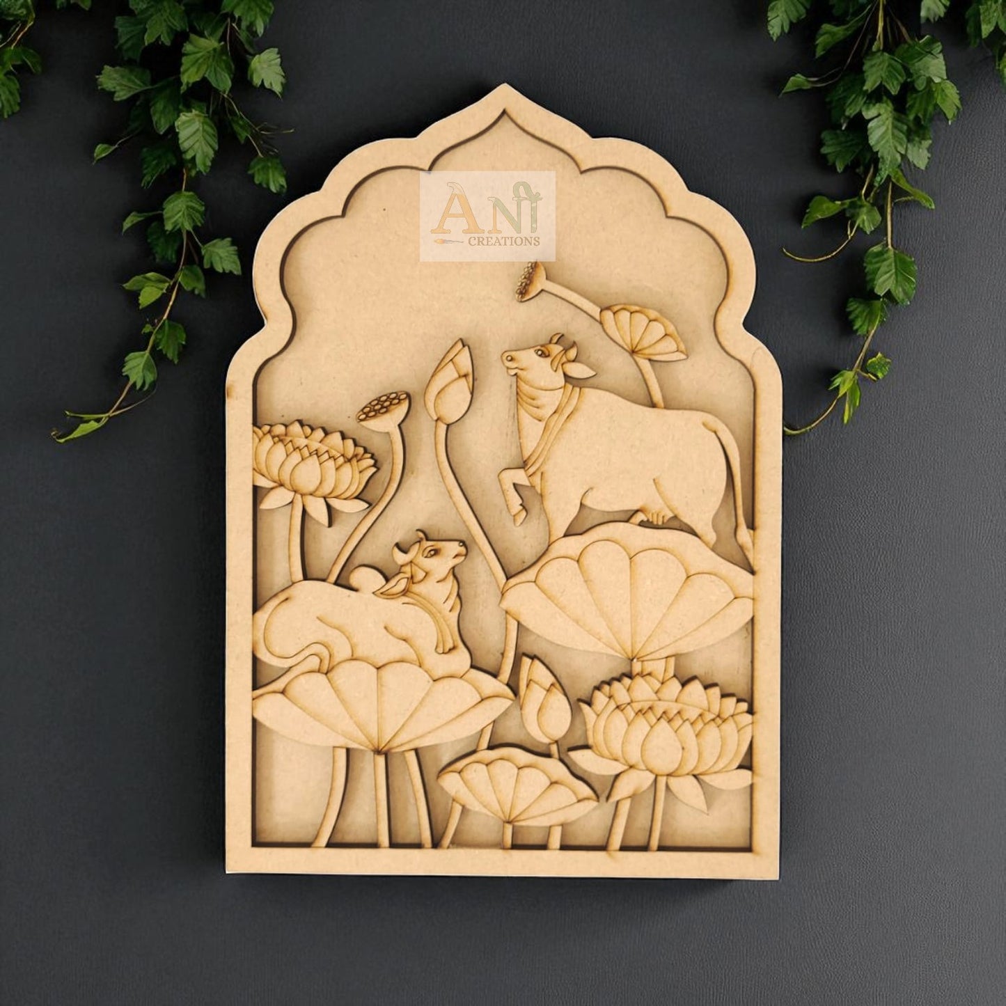 MDF Double Layer Premarked cow Jharokha