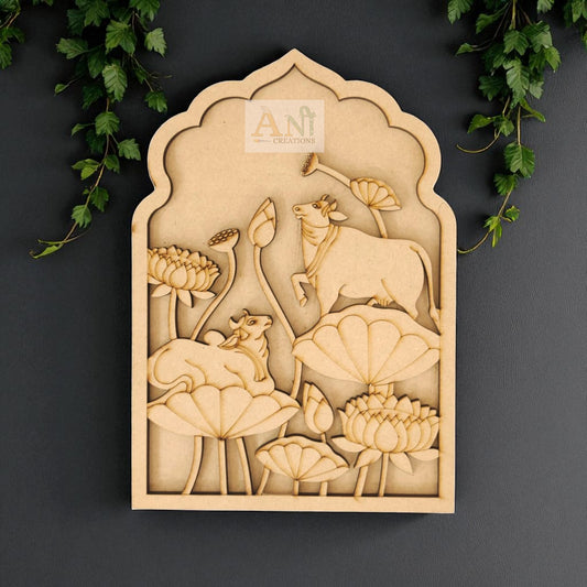 MDF Double Layer Premarked cow Jharokha