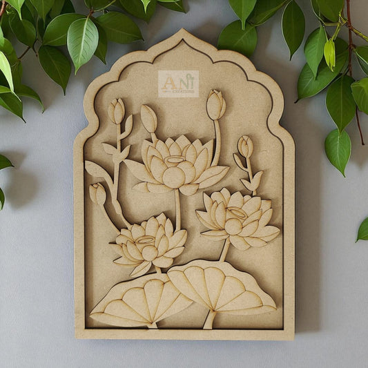 Designer Premarked Jharokha frame With Lotus Pichwai