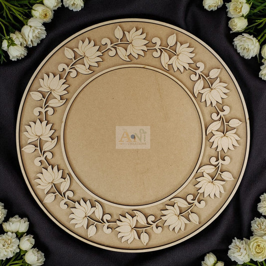 MDF Round Shape with Lotus 3d Design
