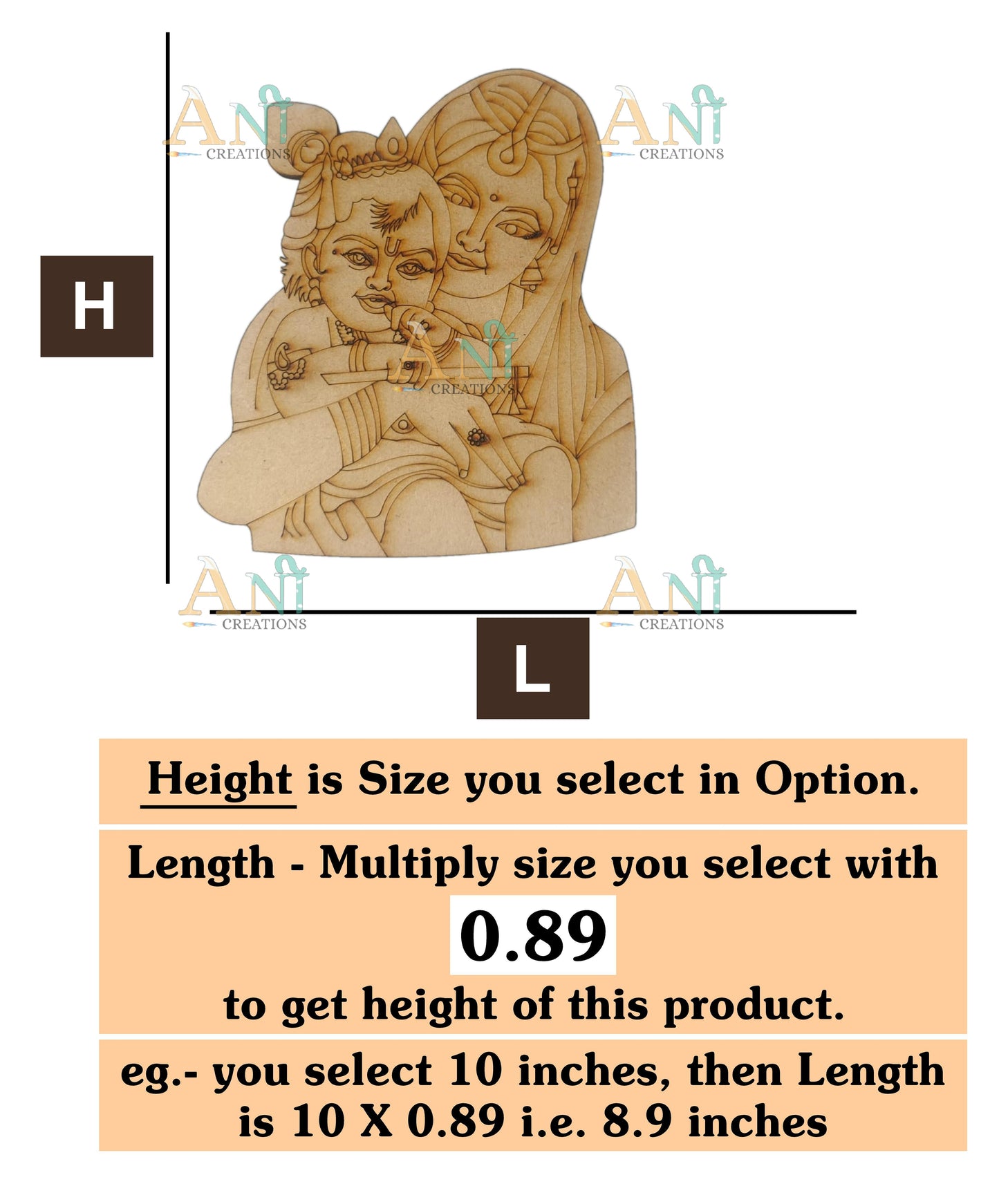 Krishna Yashoda MDF cutout 2